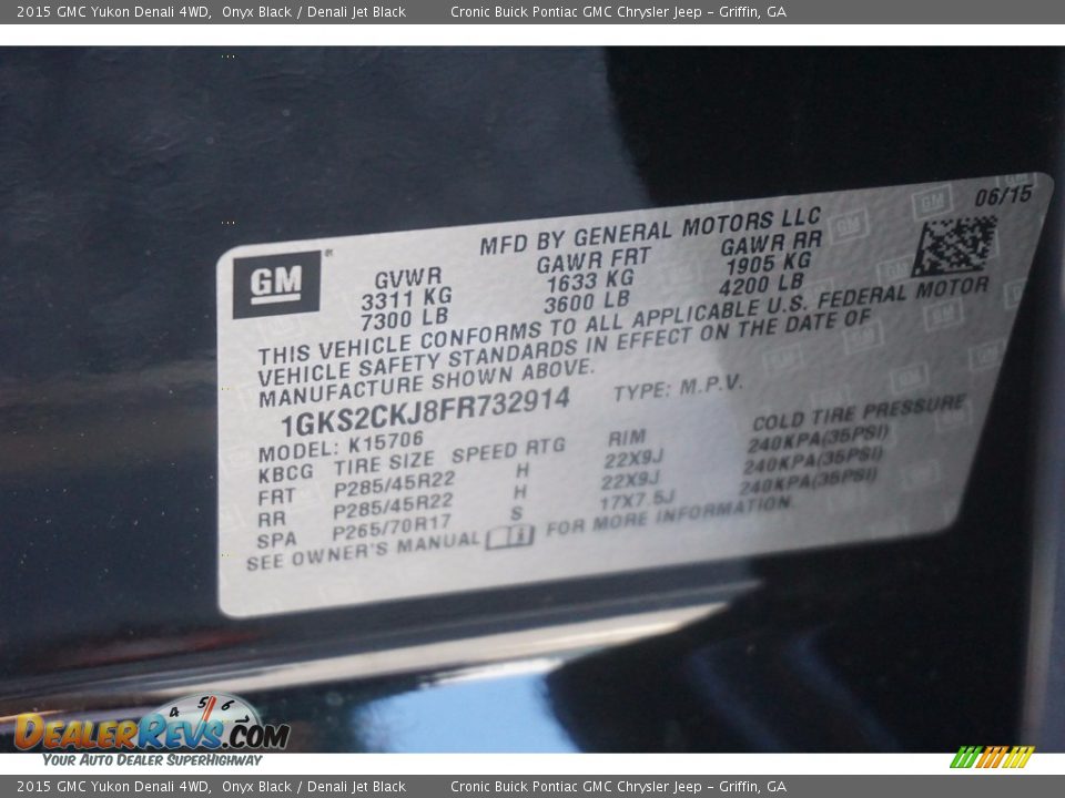 2015 GMC Yukon Denali 4WD Onyx Black / Denali Jet Black Photo #29