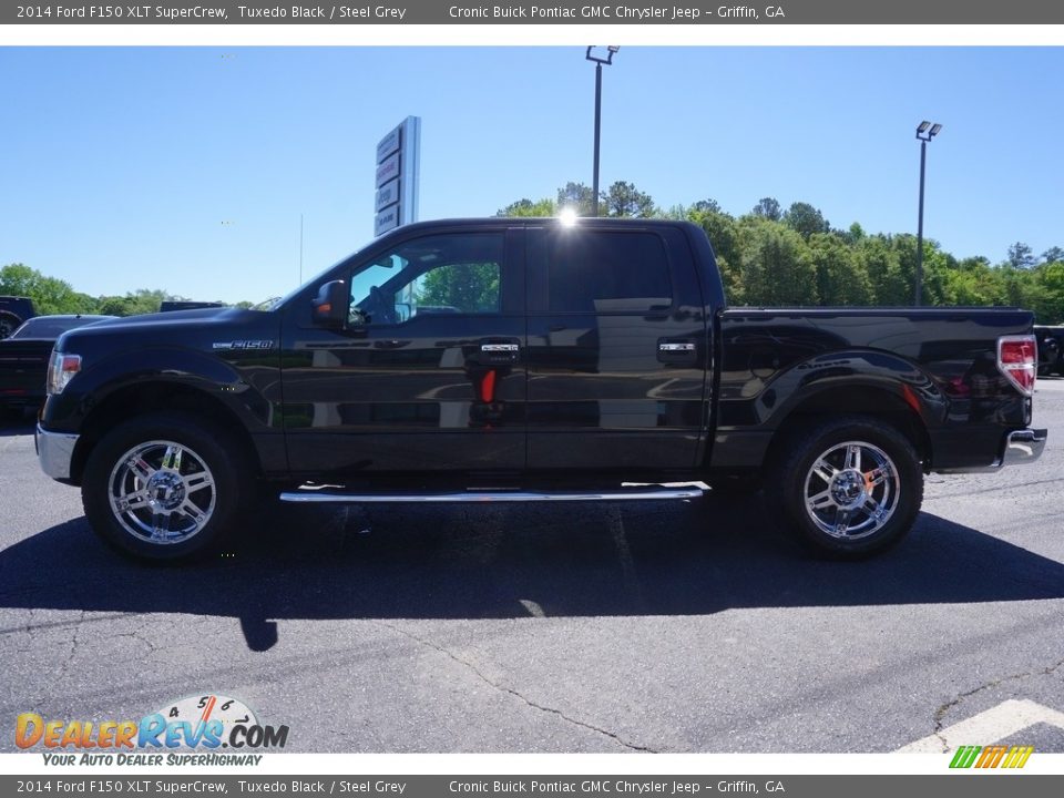 2014 Ford F150 XLT SuperCrew Tuxedo Black / Steel Grey Photo #4