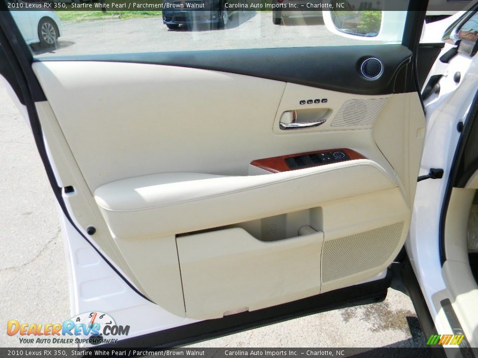2010 Lexus RX 350 Starfire White Pearl / Parchment/Brown Walnut Photo #18