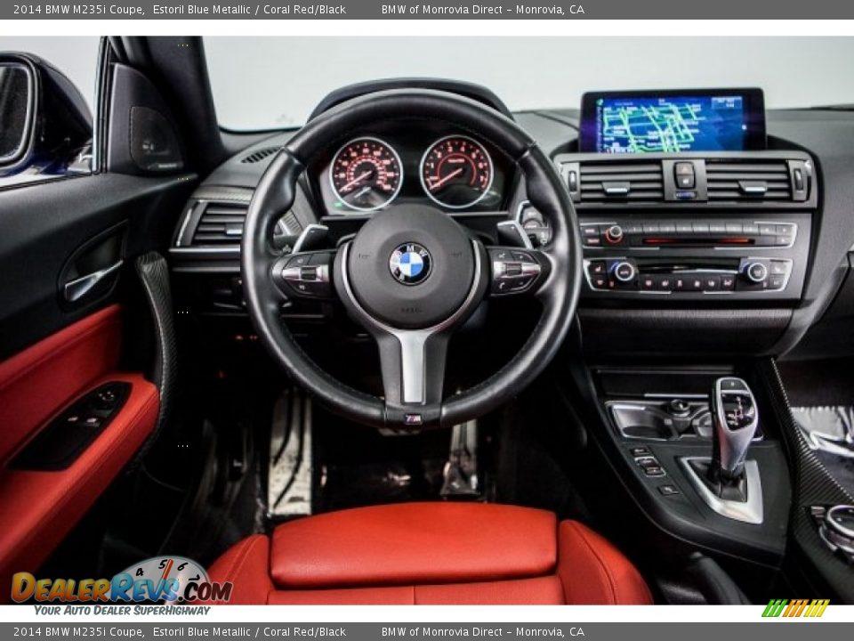 2014 BMW M235i Coupe Estoril Blue Metallic / Coral Red/Black Photo #4