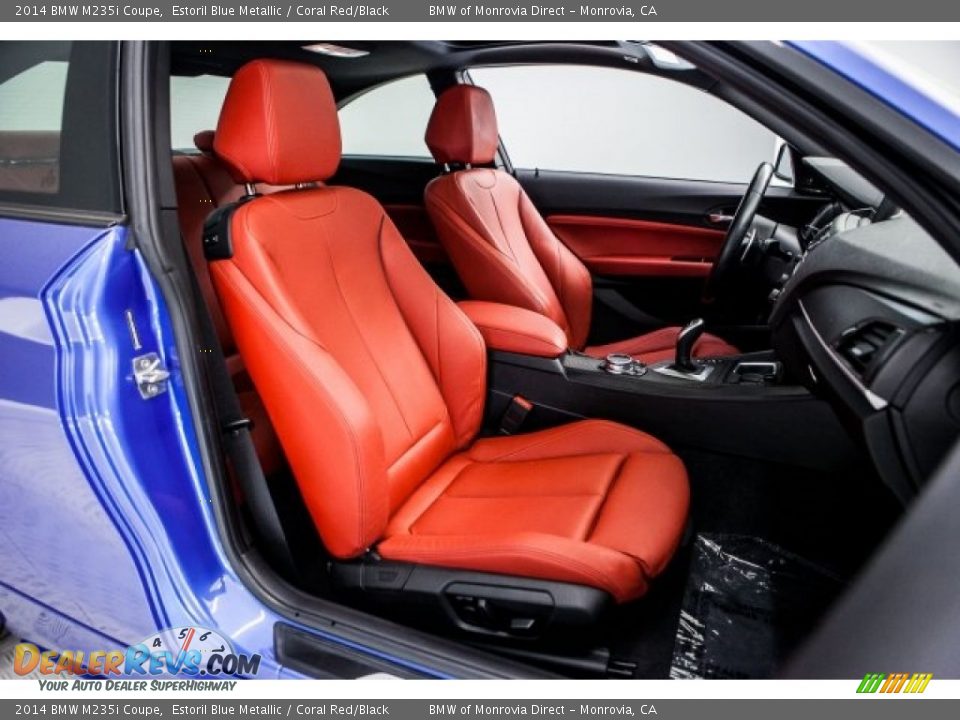 2014 BMW M235i Coupe Estoril Blue Metallic / Coral Red/Black Photo #6