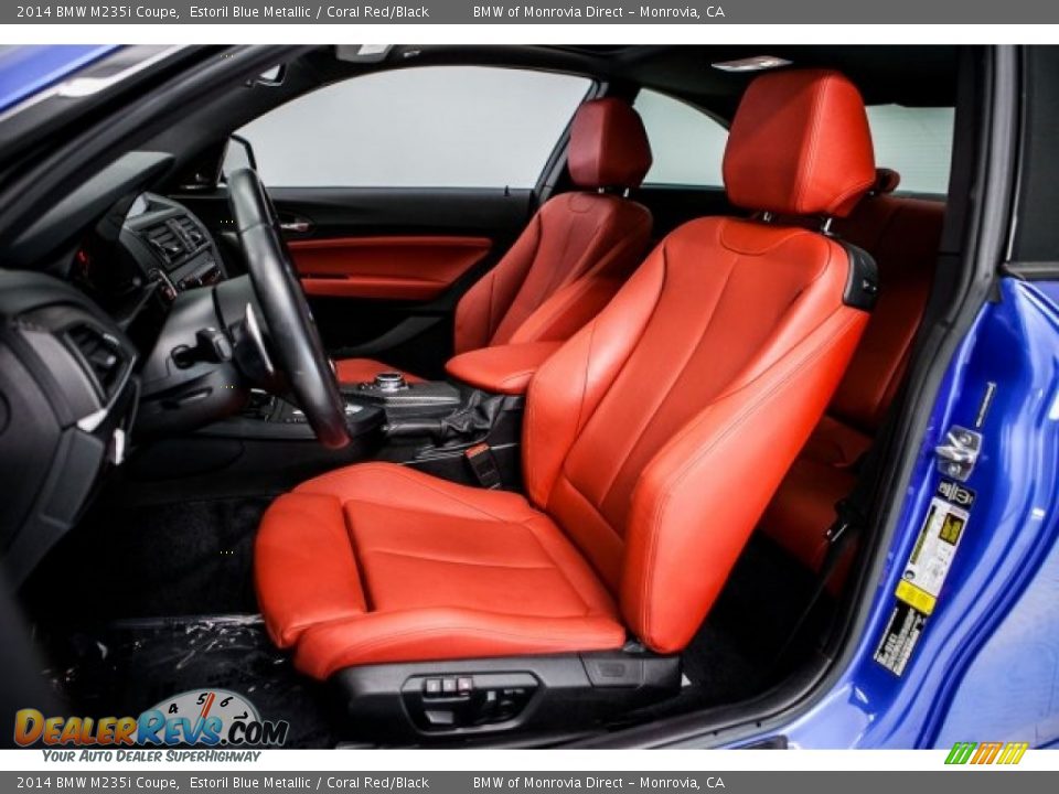 2014 BMW M235i Coupe Estoril Blue Metallic / Coral Red/Black Photo #16