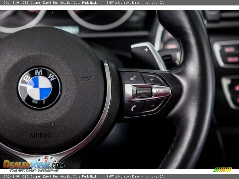 2014 BMW M235i Coupe Estoril Blue Metallic / Coral Red/Black Photo #18
