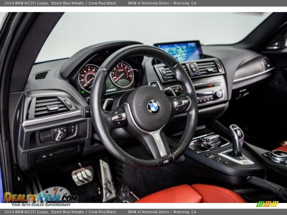 2014 BMW M235i Coupe Estoril Blue Metallic / Coral Red/Black Photo #20