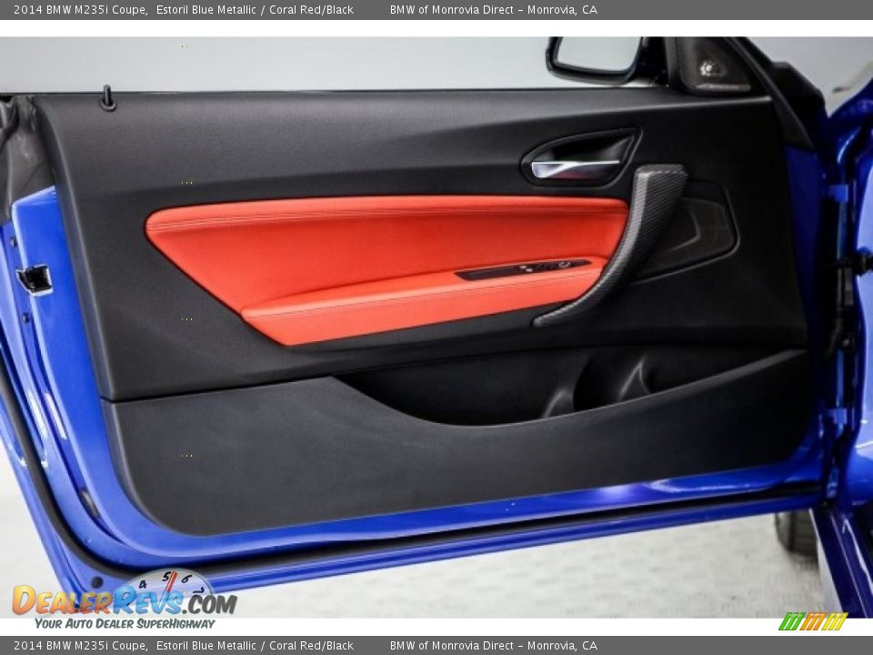 2014 BMW M235i Coupe Estoril Blue Metallic / Coral Red/Black Photo #23