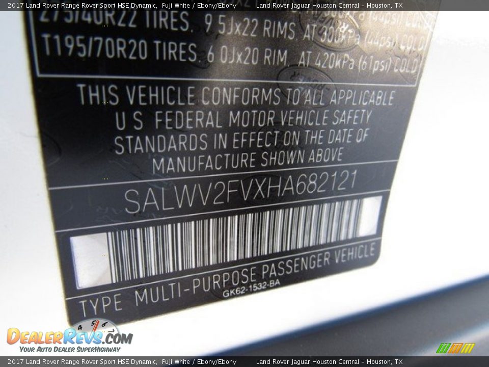 2017 Land Rover Range Rover Sport HSE Dynamic Fuji White / Ebony/Ebony Photo #22
