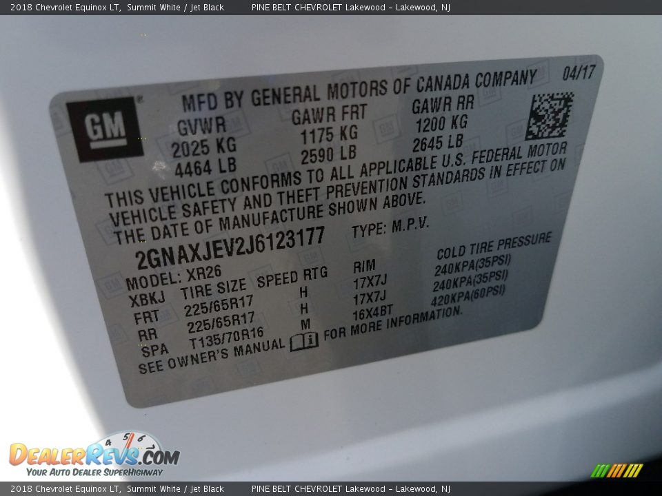 2018 Chevrolet Equinox LT Summit White / Jet Black Photo #9