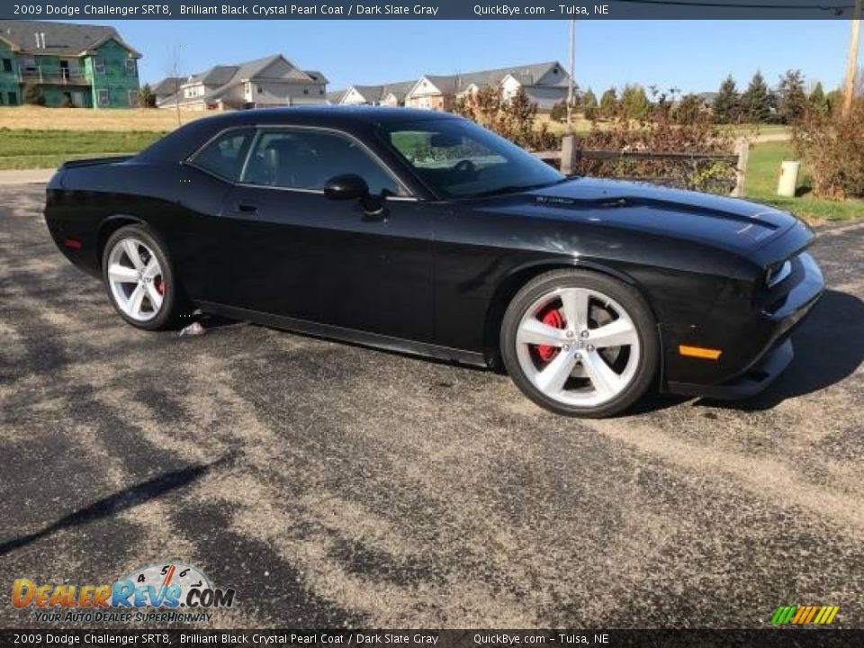2009 Dodge Challenger SRT8 Brilliant Black Crystal Pearl Coat / Dark Slate Gray Photo #1