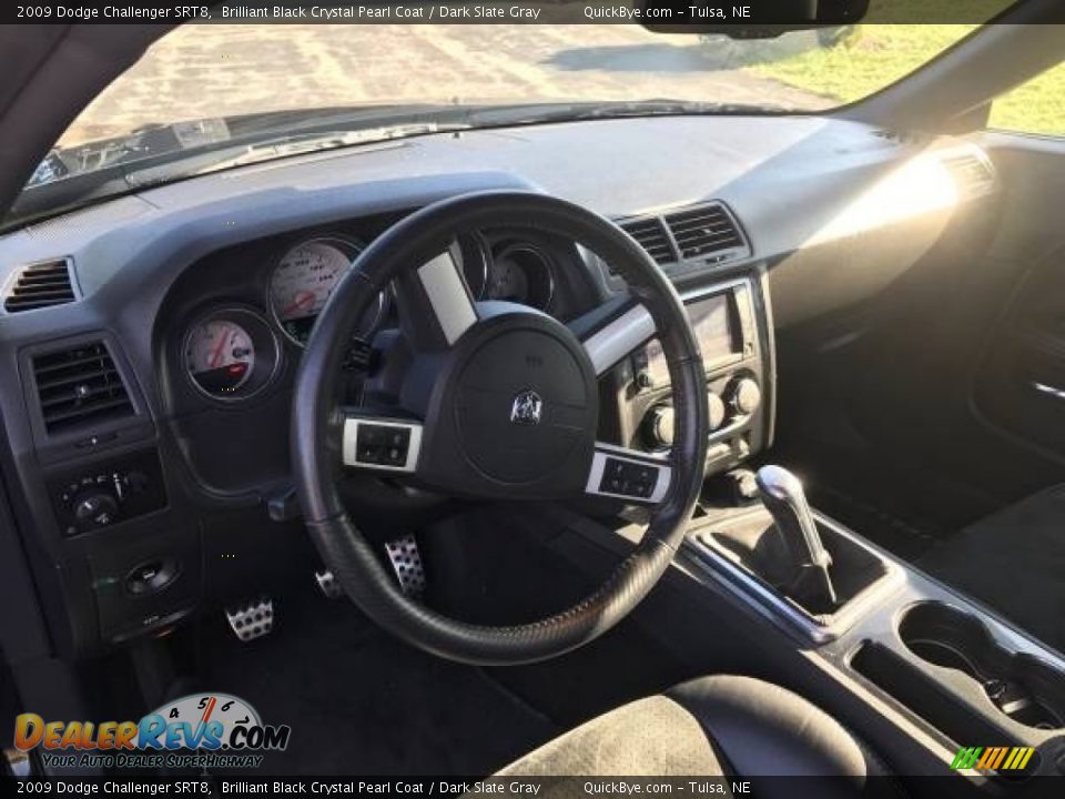 2009 Dodge Challenger SRT8 Brilliant Black Crystal Pearl Coat / Dark Slate Gray Photo #4