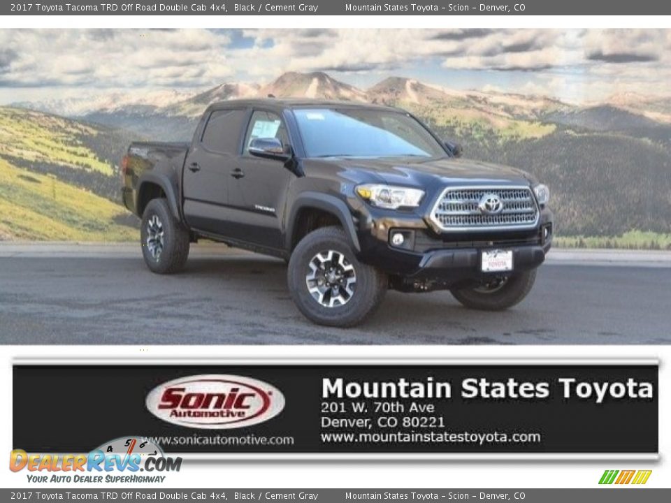 2017 Toyota Tacoma TRD Off Road Double Cab 4x4 Black / Cement Gray Photo #1