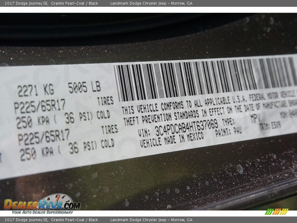 2017 Dodge Journey SE Granite Pearl-Coat / Black Photo #9