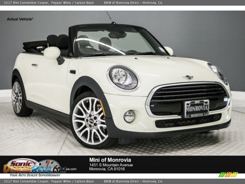 2017 Mini Convertible Cooper Pepper White / Carbon Black Photo #1