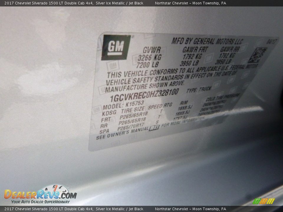 2017 Chevrolet Silverado 1500 LT Double Cab 4x4 Silver Ice Metallic / Jet Black Photo #17