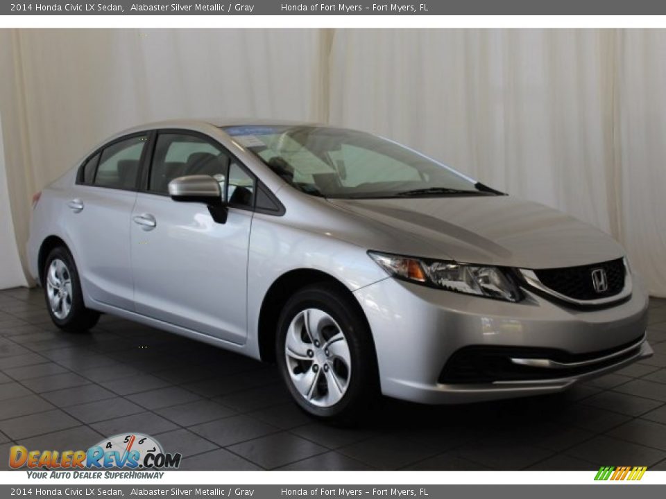 2014 Honda Civic LX Sedan Alabaster Silver Metallic / Gray Photo #2