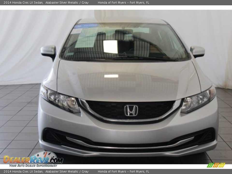 2014 Honda Civic LX Sedan Alabaster Silver Metallic / Gray Photo #3