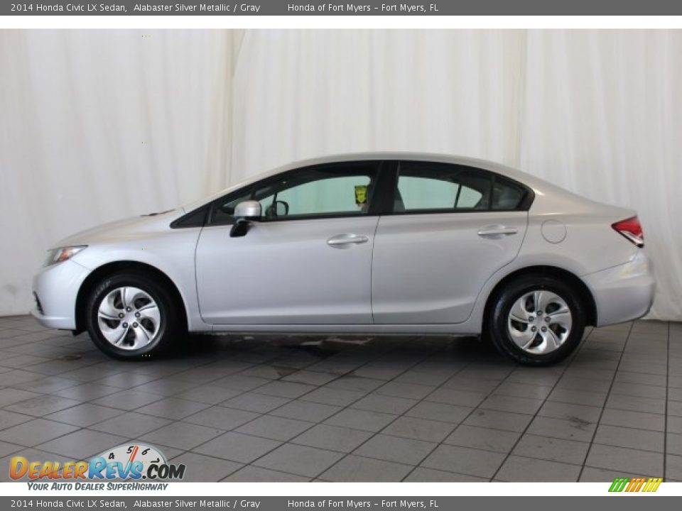 2014 Honda Civic LX Sedan Alabaster Silver Metallic / Gray Photo #4
