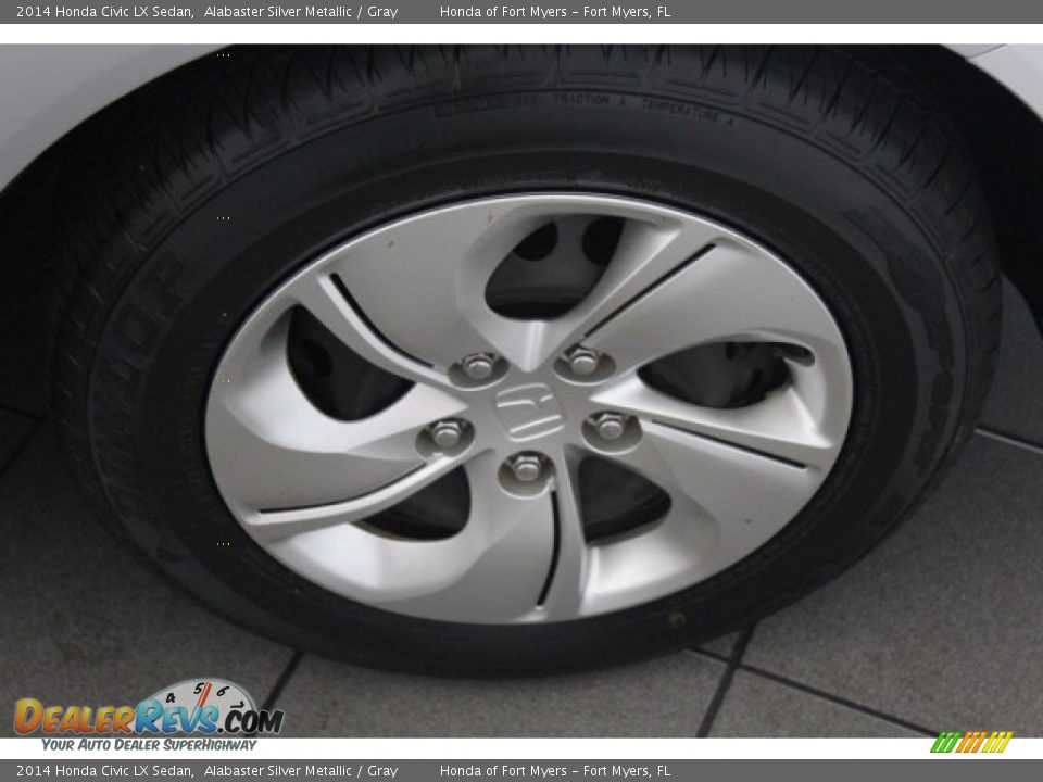 2014 Honda Civic LX Sedan Alabaster Silver Metallic / Gray Photo #10