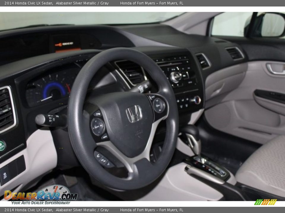 2014 Honda Civic LX Sedan Alabaster Silver Metallic / Gray Photo #14