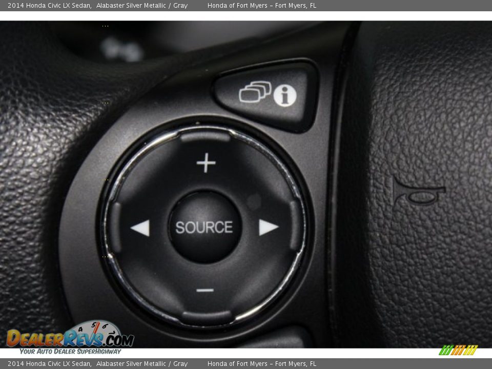 2014 Honda Civic LX Sedan Alabaster Silver Metallic / Gray Photo #15