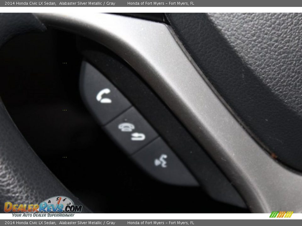 2014 Honda Civic LX Sedan Alabaster Silver Metallic / Gray Photo #17