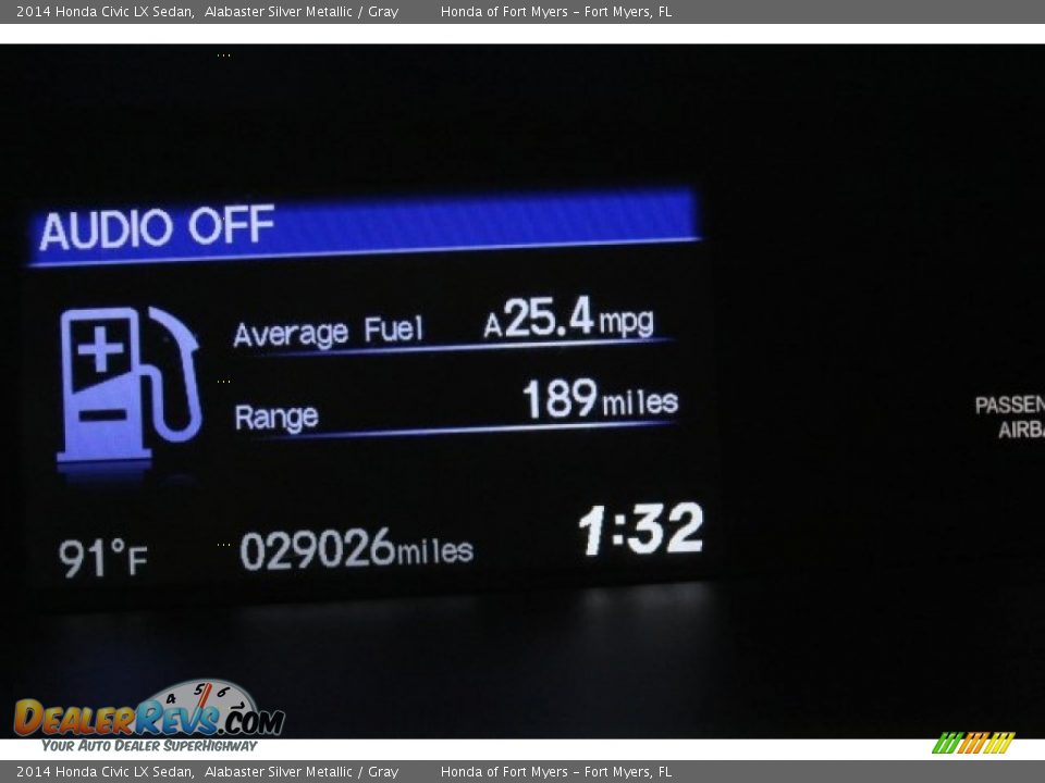 2014 Honda Civic LX Sedan Alabaster Silver Metallic / Gray Photo #18