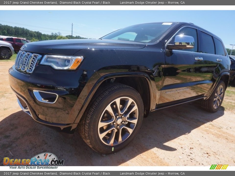 2017 Jeep Grand Cherokee Overland Diamond Black Crystal Pearl / Black Photo #1