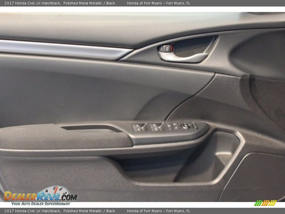 2017 Honda Civic LX Hatchback Polished Metal Metallic / Black Photo #7