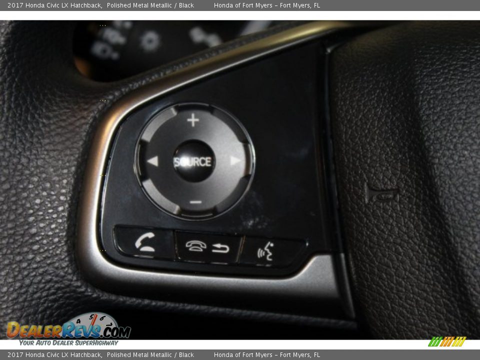 2017 Honda Civic LX Hatchback Polished Metal Metallic / Black Photo #12