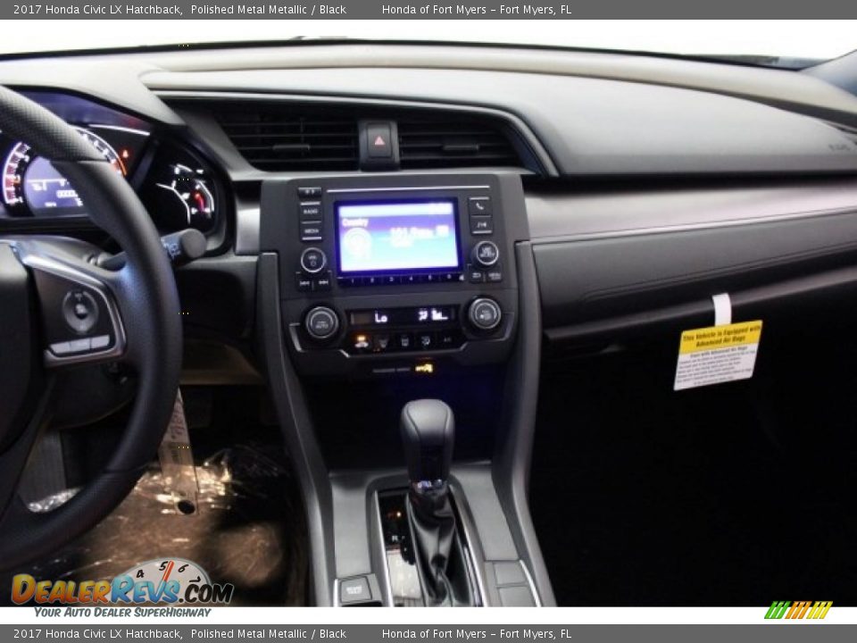 2017 Honda Civic LX Hatchback Polished Metal Metallic / Black Photo #14