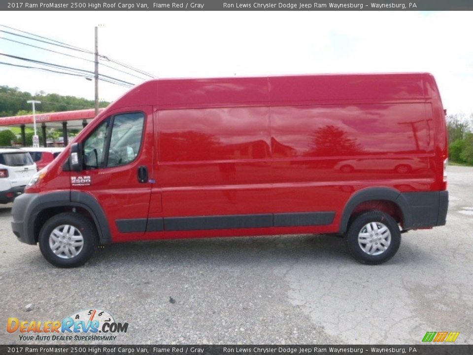 2017 Ram ProMaster 2500 High Roof Cargo Van Flame Red / Gray Photo #2