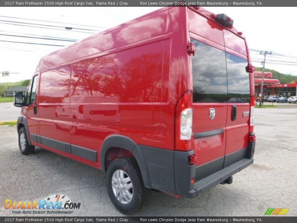 2017 Ram ProMaster 2500 High Roof Cargo Van Flame Red / Gray Photo #3