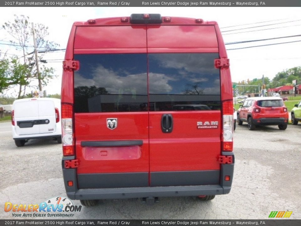 2017 Ram ProMaster 2500 High Roof Cargo Van Flame Red / Gray Photo #4