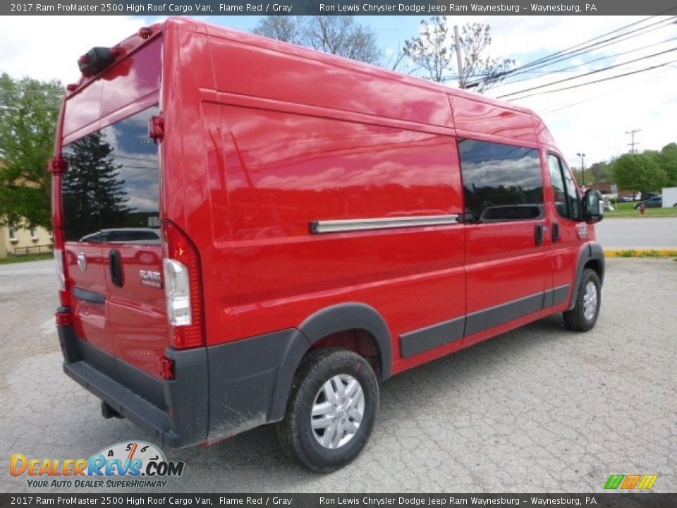 2017 Ram ProMaster 2500 High Roof Cargo Van Flame Red / Gray Photo #5