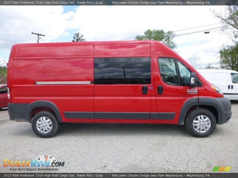 2017 Ram ProMaster 2500 High Roof Cargo Van Flame Red / Gray Photo #6