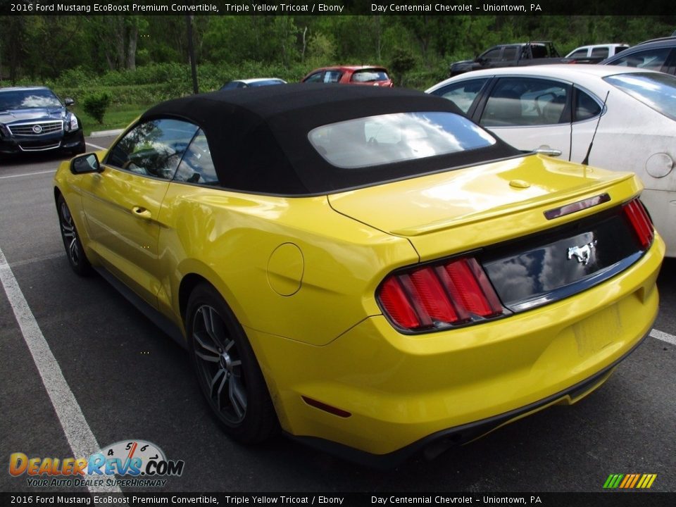 2016 Ford Mustang EcoBoost Premium Convertible Triple Yellow Tricoat / Ebony Photo #4