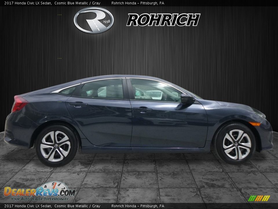 2017 Honda Civic LX Sedan Cosmic Blue Metallic / Gray Photo #2