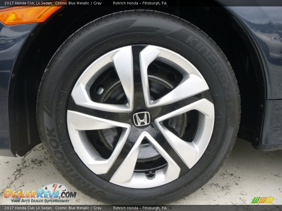 2017 Honda Civic LX Sedan Cosmic Blue Metallic / Gray Photo #5