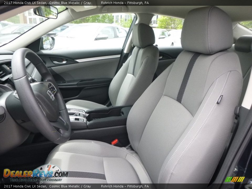 2017 Honda Civic LX Sedan Cosmic Blue Metallic / Gray Photo #6
