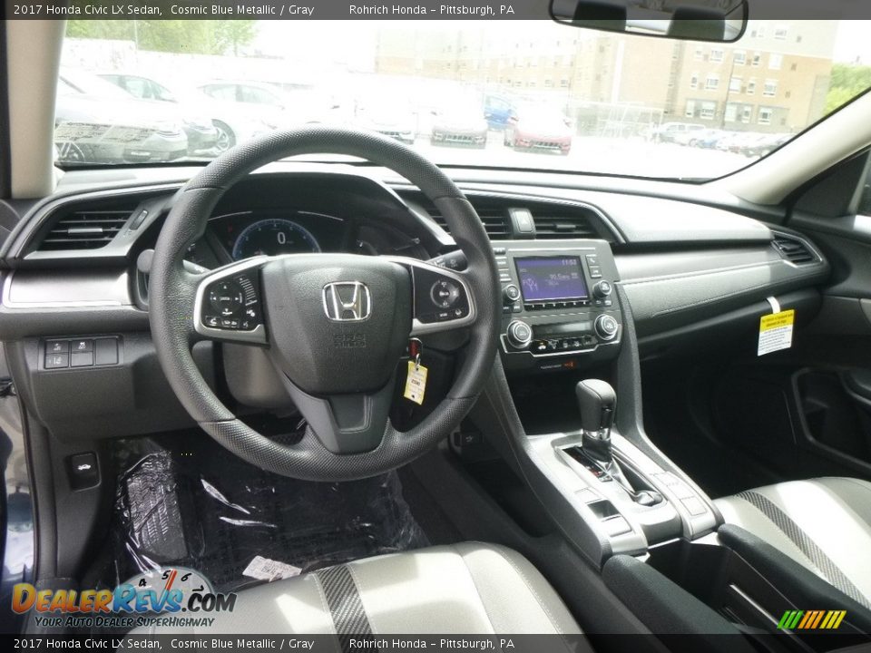 2017 Honda Civic LX Sedan Cosmic Blue Metallic / Gray Photo #8