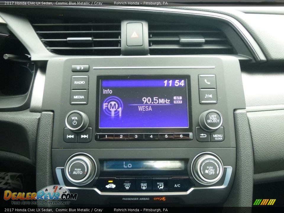 2017 Honda Civic LX Sedan Cosmic Blue Metallic / Gray Photo #11