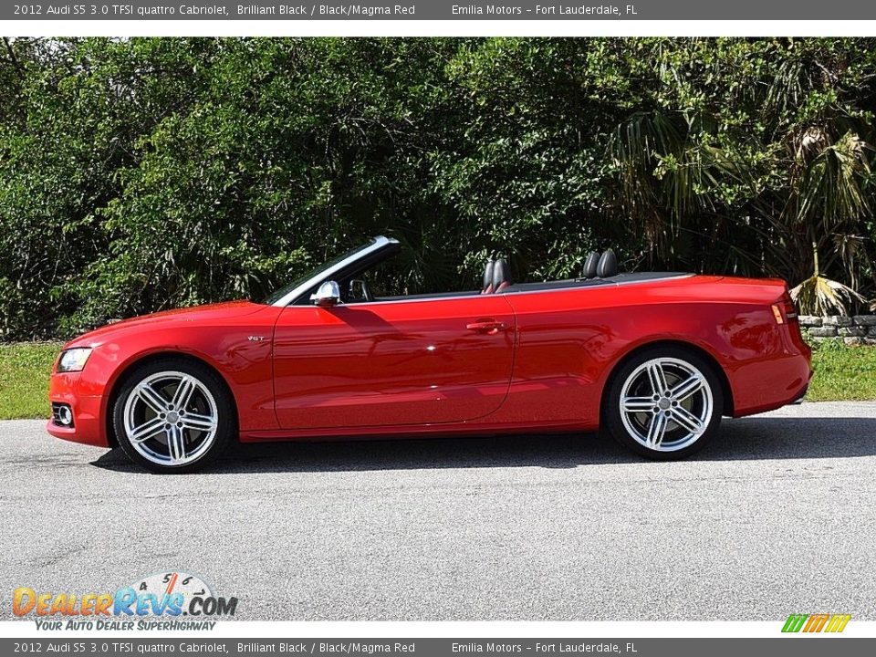 2012 Audi S5 3.0 TFSI quattro Cabriolet Brilliant Black / Black/Magma Red Photo #4