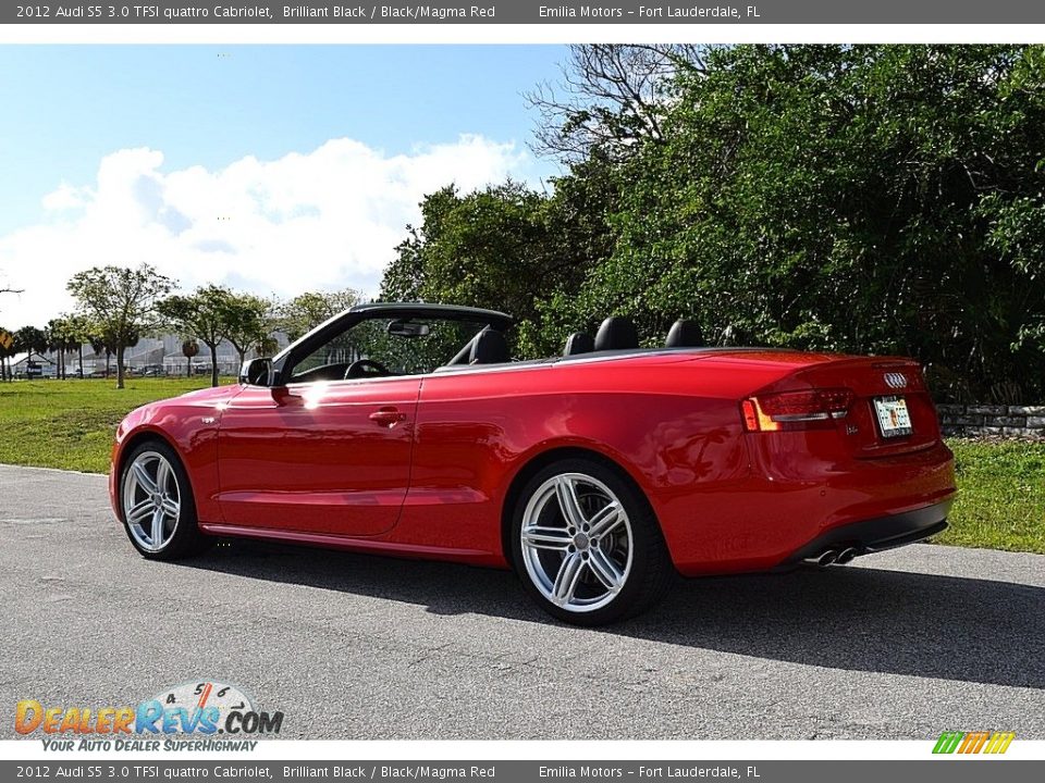 2012 Audi S5 3.0 TFSI quattro Cabriolet Brilliant Black / Black/Magma Red Photo #5