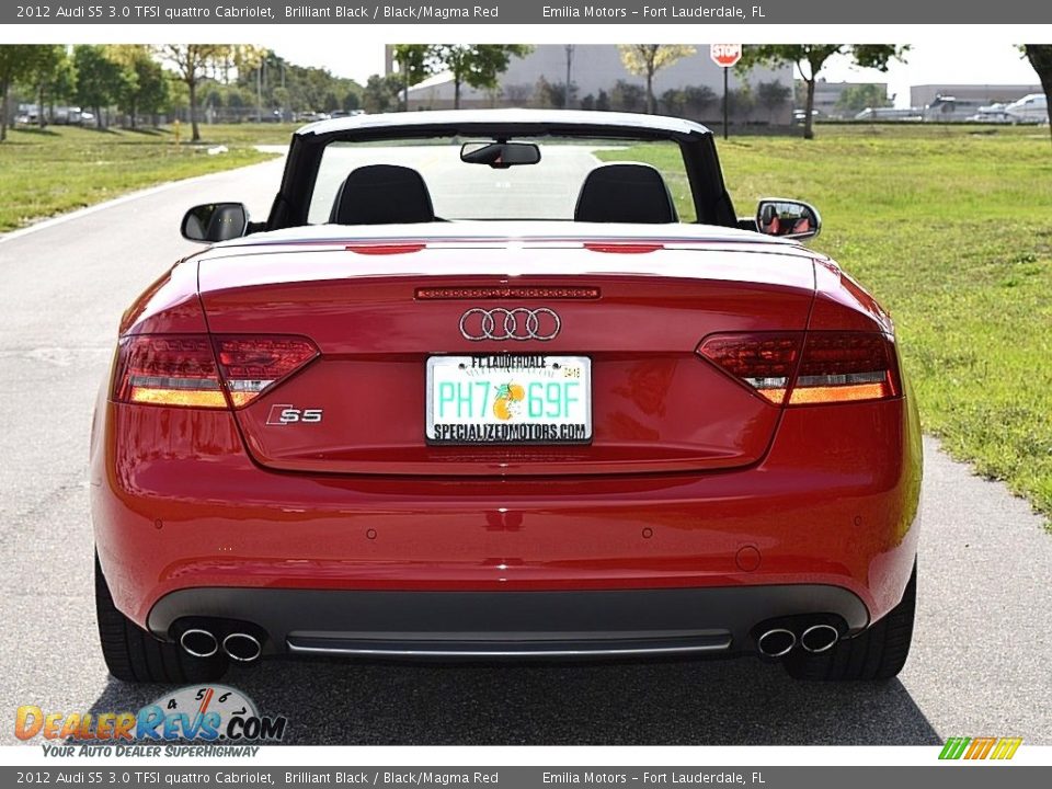2012 Audi S5 3.0 TFSI quattro Cabriolet Brilliant Black / Black/Magma Red Photo #6