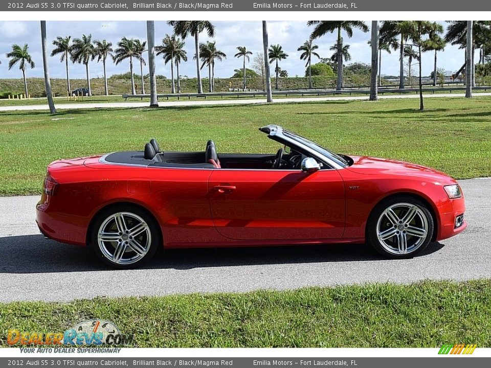 2012 Audi S5 3.0 TFSI quattro Cabriolet Brilliant Black / Black/Magma Red Photo #8