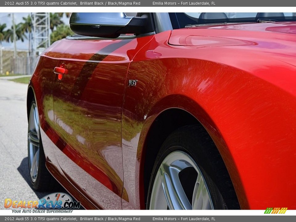 2012 Audi S5 3.0 TFSI quattro Cabriolet Brilliant Black / Black/Magma Red Photo #9