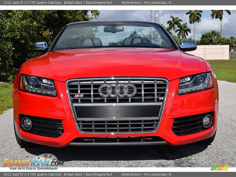 2012 Audi S5 3.0 TFSI quattro Cabriolet Brilliant Black / Black/Magma Red Photo #10