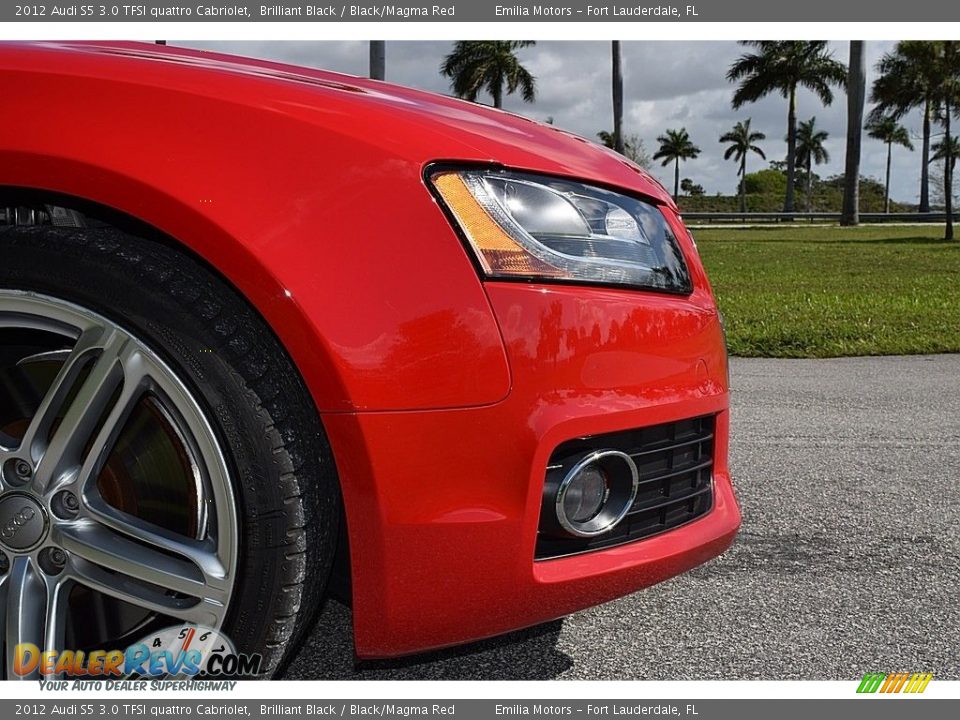 2012 Audi S5 3.0 TFSI quattro Cabriolet Brilliant Black / Black/Magma Red Photo #12