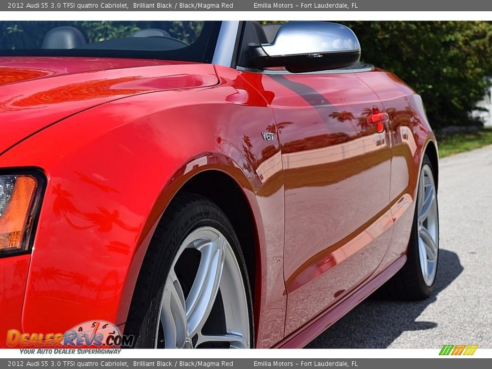 2012 Audi S5 3.0 TFSI quattro Cabriolet Brilliant Black / Black/Magma Red Photo #14
