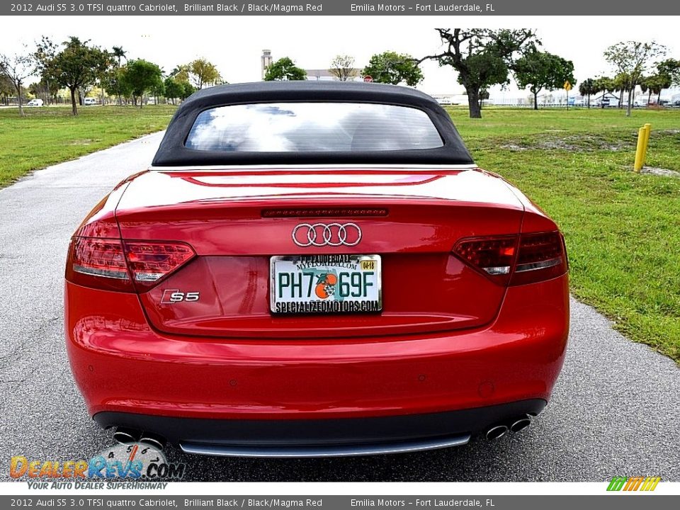 2012 Audi S5 3.0 TFSI quattro Cabriolet Brilliant Black / Black/Magma Red Photo #18