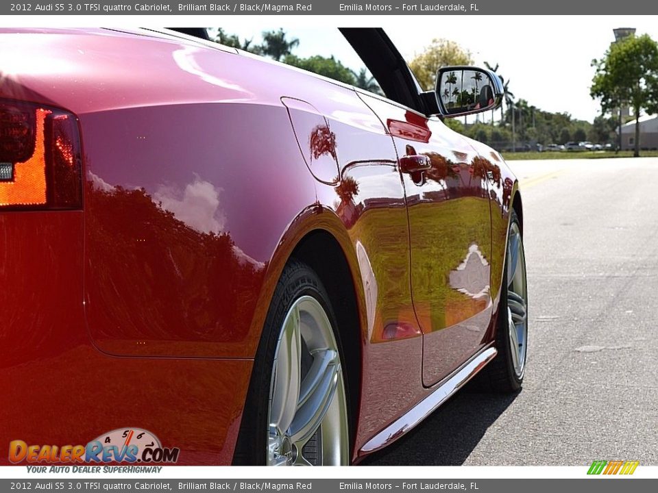 2012 Audi S5 3.0 TFSI quattro Cabriolet Brilliant Black / Black/Magma Red Photo #20